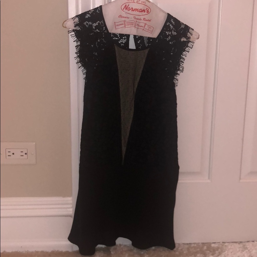 Black lace peplum top